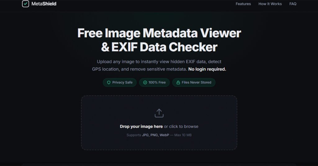 free image metadata viewer tool interface